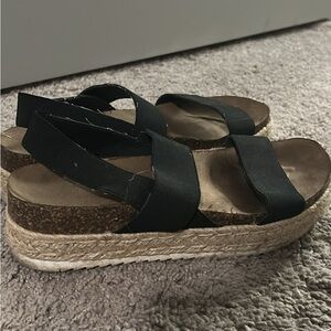 Steve Madden Black Platform Sandals